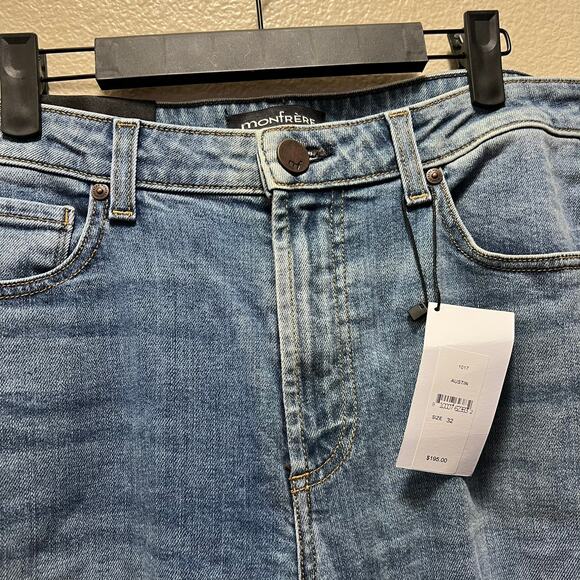 Monfrere Men's Deniro Straight Jeans Denim Cotton Mid-Rise Medium Wash Size 32 - Picture 5 of 10